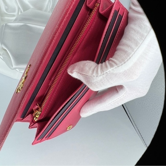 REDUCED! PRADA Saffiano Pink Leather Long Wallet *Full Inclusion* - Picture 6 of 11